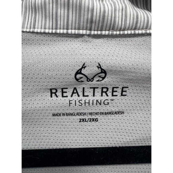 Realtree Fishing Mens 2XL Striped Long Sleeve Button-Up Shirt Lightweight Polyes - Picture 3 of 13